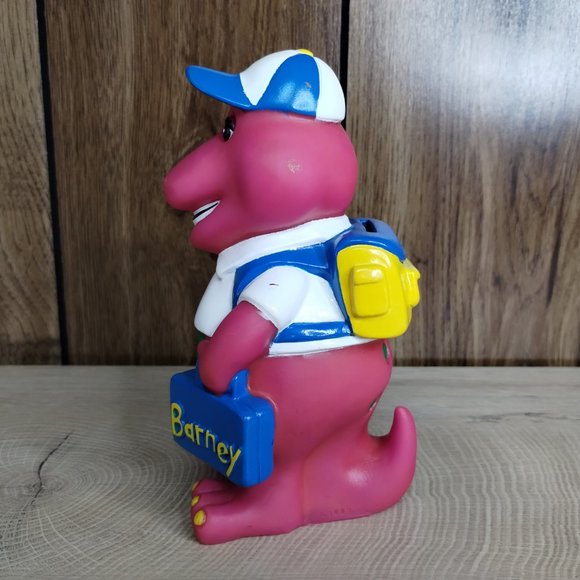 The Lyons Group Barney the Dinosaur Coin Bank Back to School Vintage 1992 7" - Picture 7 of 9